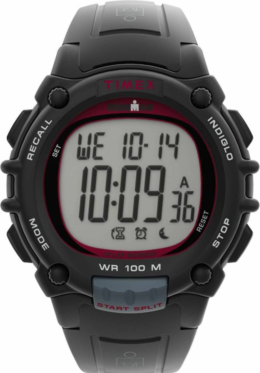 Timex Men's Ironman Triathlon Classic 10 44mm Digital Sports Watch with Resin Strap