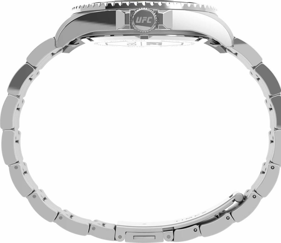Timex UFC Men's 42mm Debut Stainless Steel Watch with Leather Strap