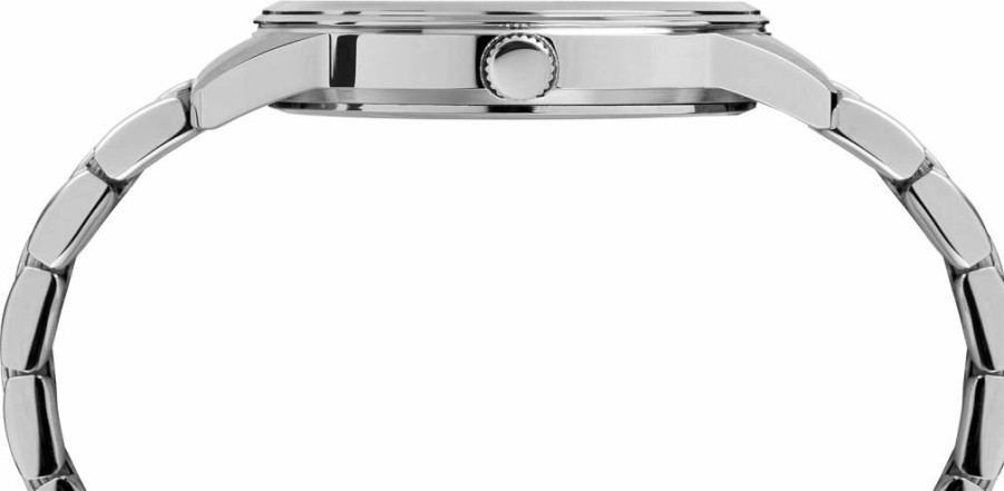 Timex Men's 40mm Stainless Steel Dress Watch with Analog Display and Bracelet