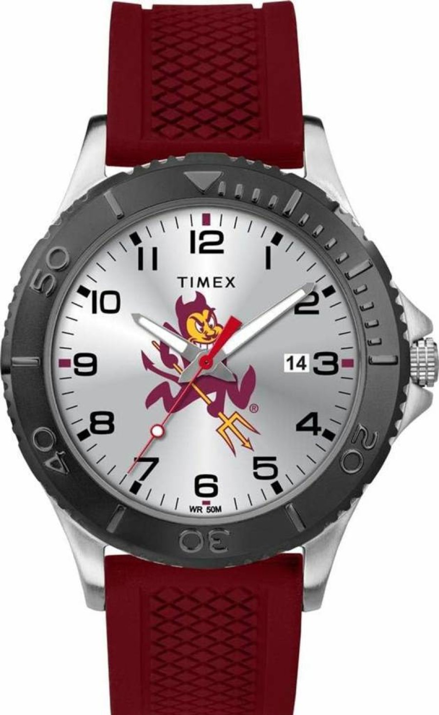 Timex Tribute Men's 42mm Collegiate Watch - Arizona State Sun Devils Edition with Crimson Silicone Strap