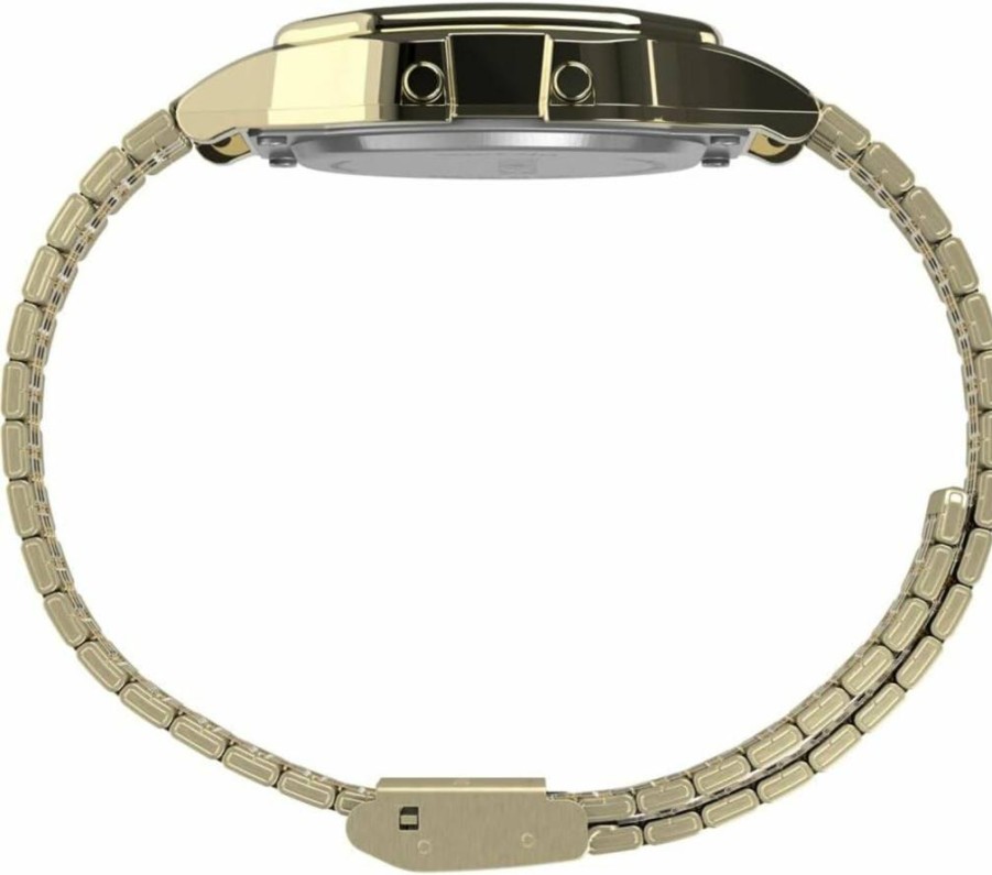 Timex T80 34mm Digital Watch with Stainless Steel Band for Men and Women