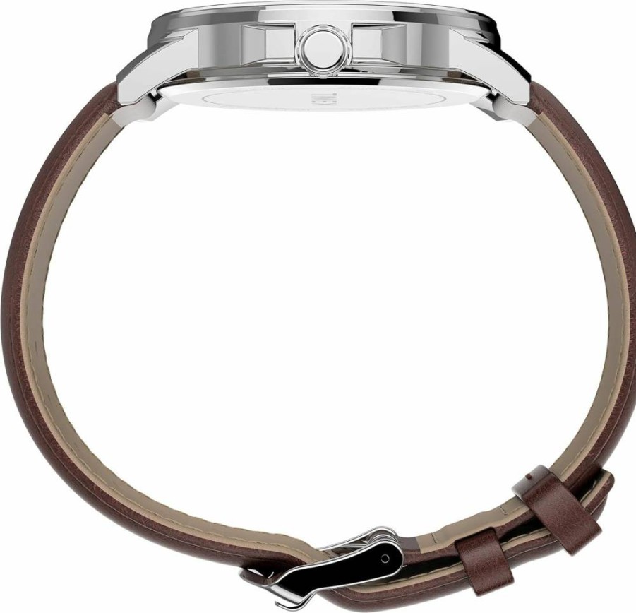 Timex Men's 45mm Dress Watch - Classic Stainless Steel Analog Wristwatch for Men
