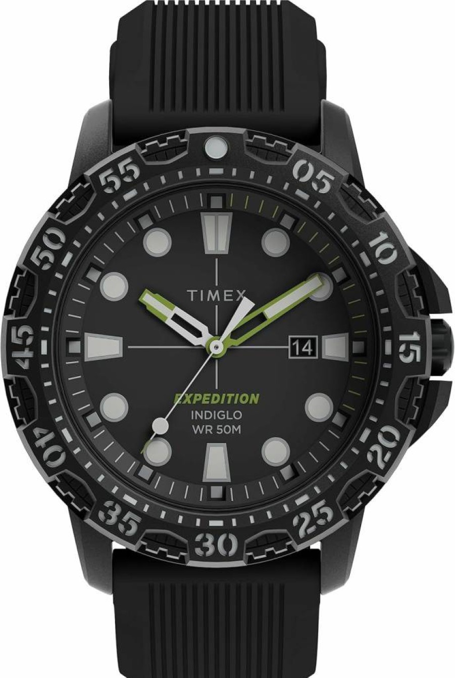 Timex Men's Expedition Gallatin 45mm Stainless Steel Watch with Indiglo Night Light
