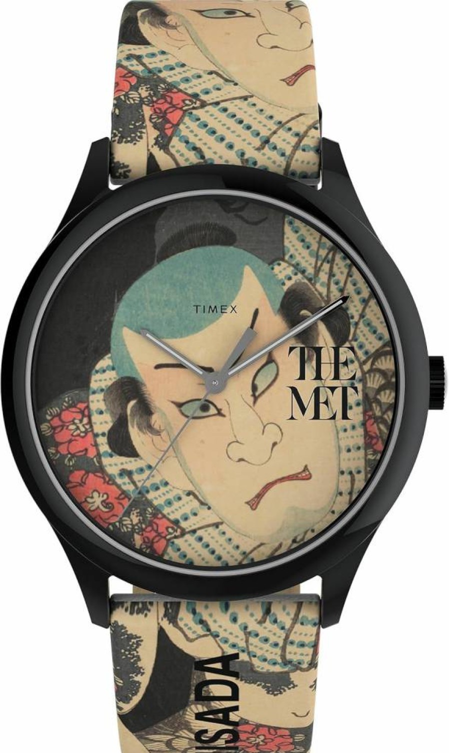 Timex Unisex Hiroshige 34mm Japanese-Inspired Met Watch with Leather Strap