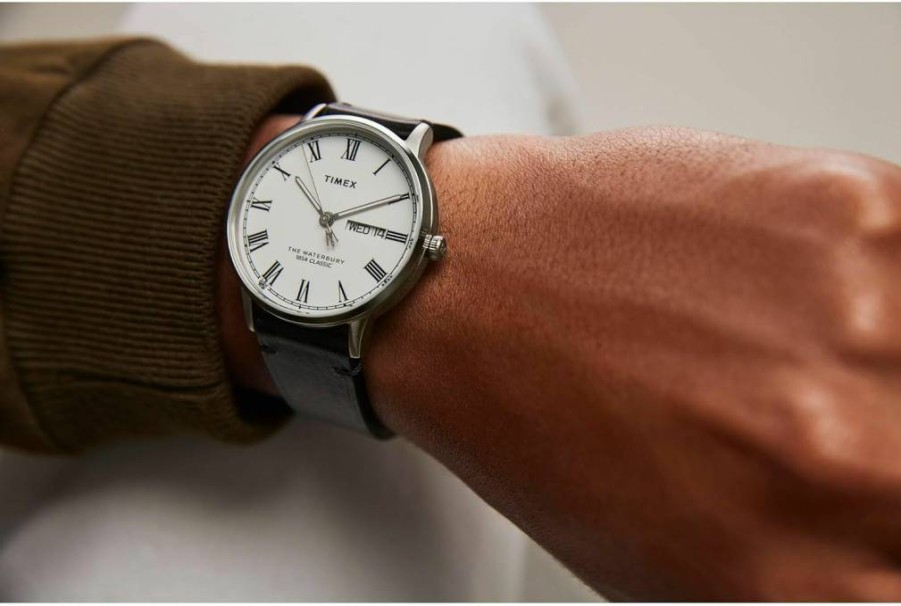 Timex Men's Waterbury Traditional 40mm Stainless Steel Casual Watch with Leather Strap