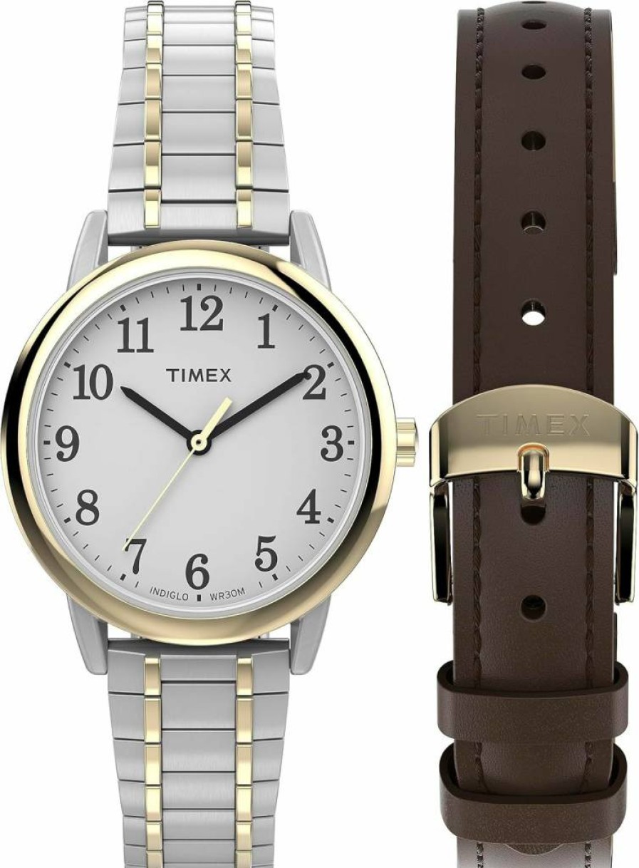 Timex Women's Easy Reader Watch - Classic Analog Wristwatch with Leather Strap