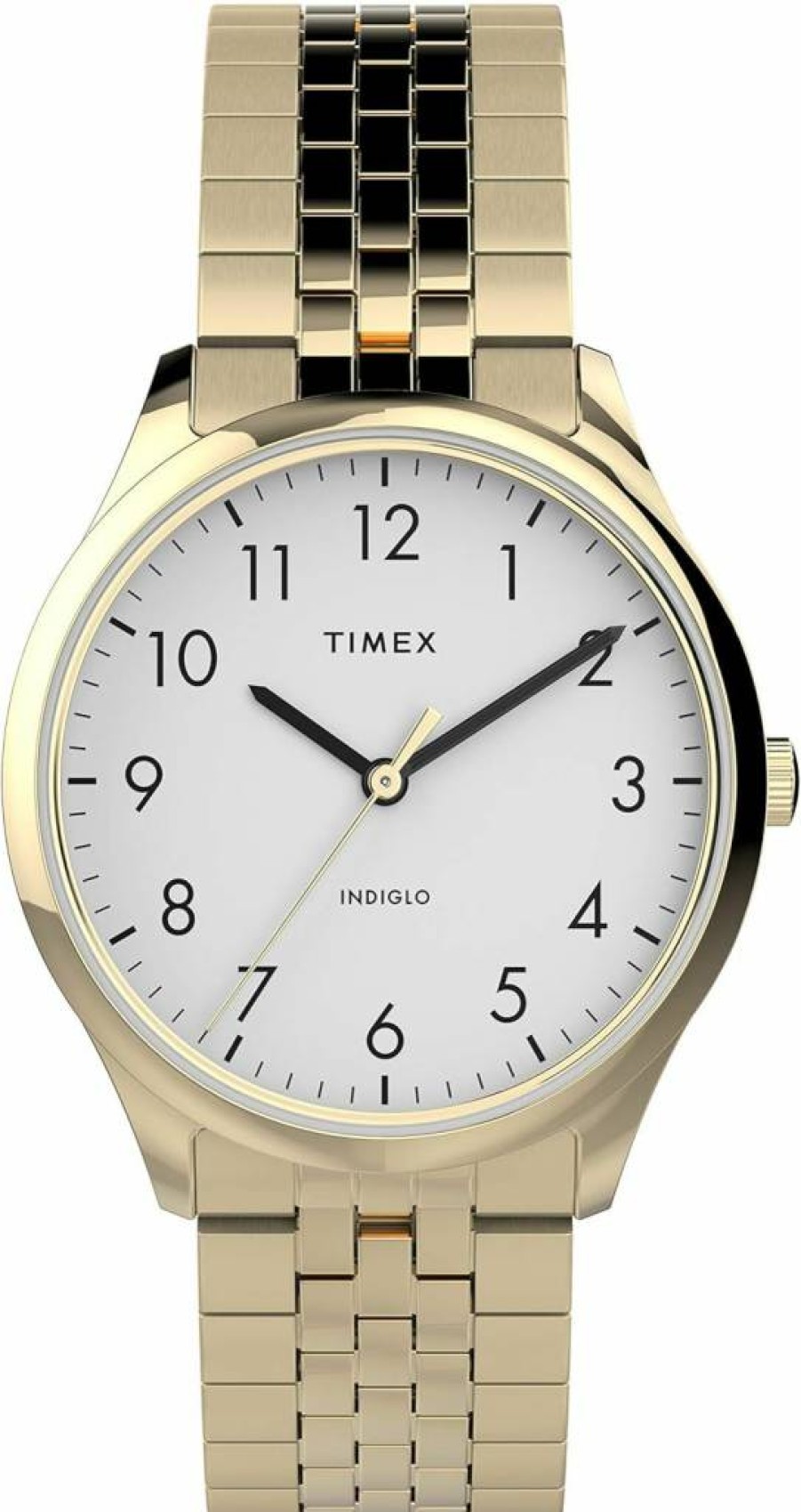 Timex Women's Gold-Tone Modern Easy Reader Watch - 32mm White Dial with Expansion Band
