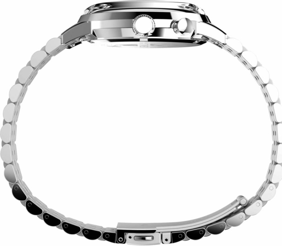 Timex Men's Marlin Moon Phase 40mm Stainless Steel Watch with Blue Dial and Bracelet