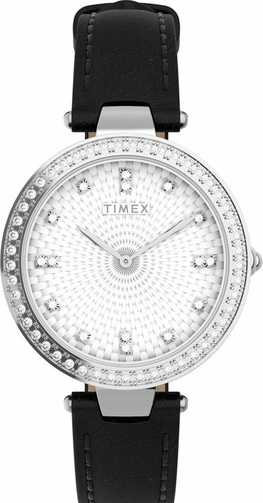 Timex Women's Adorn 32mm Stainless Steel Casual Watch with Leather Strap