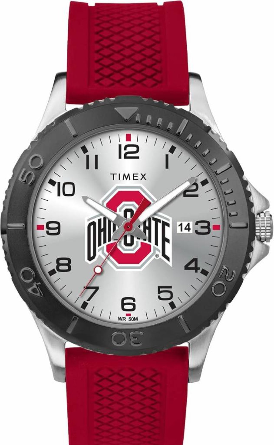 Timex Tribute Men's 42mm Ohio State Buckeyes Watch with Red Silicone Strap - Collegiate Gamer Edition