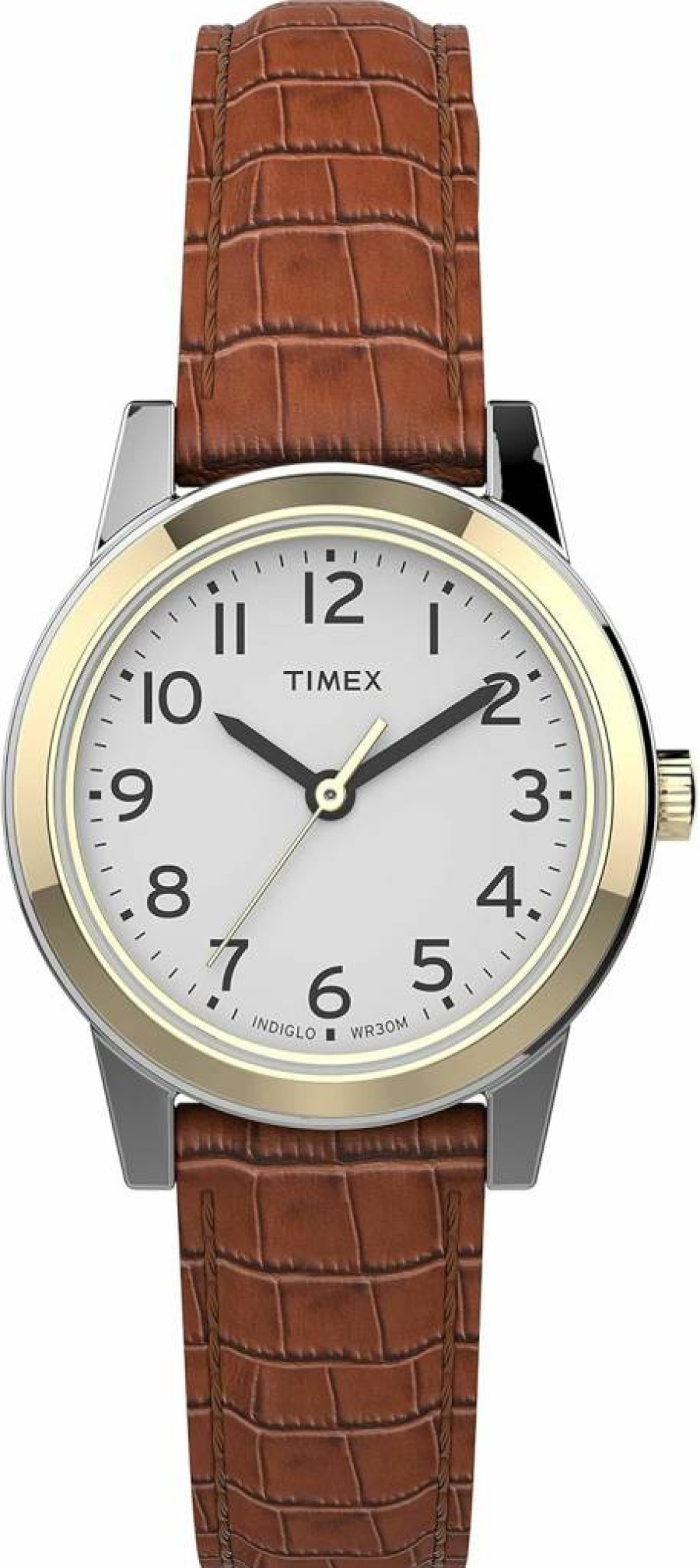 Timex Women's Essex Ave 25mm Leather Strap Watch with Silver-Tone Case