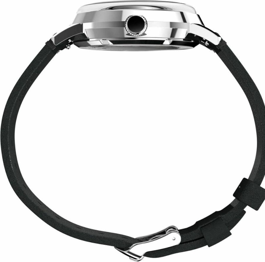 Timex Men's Marlin 40mm Stainless Steel Watch with Leather Strap - Classic Analog Wristwatch