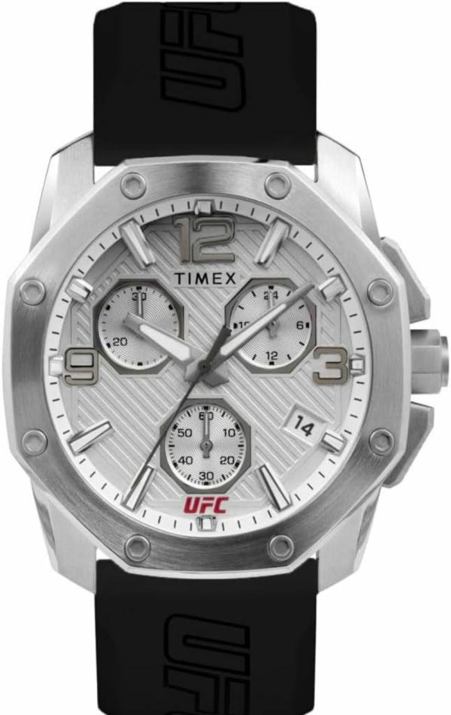Timex UFC Men's 45mm Stainless Steel Watch with Iconic Octagon Design