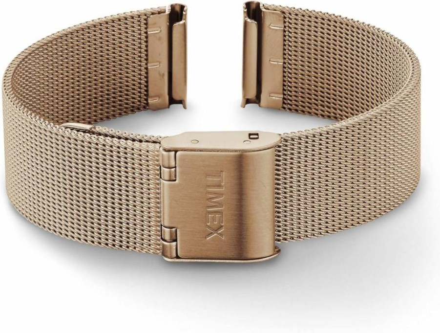 Timex Silver-Tone Stainless Steel Mesh Bracelet with Self-Adjusting Clasp – 16mm Width