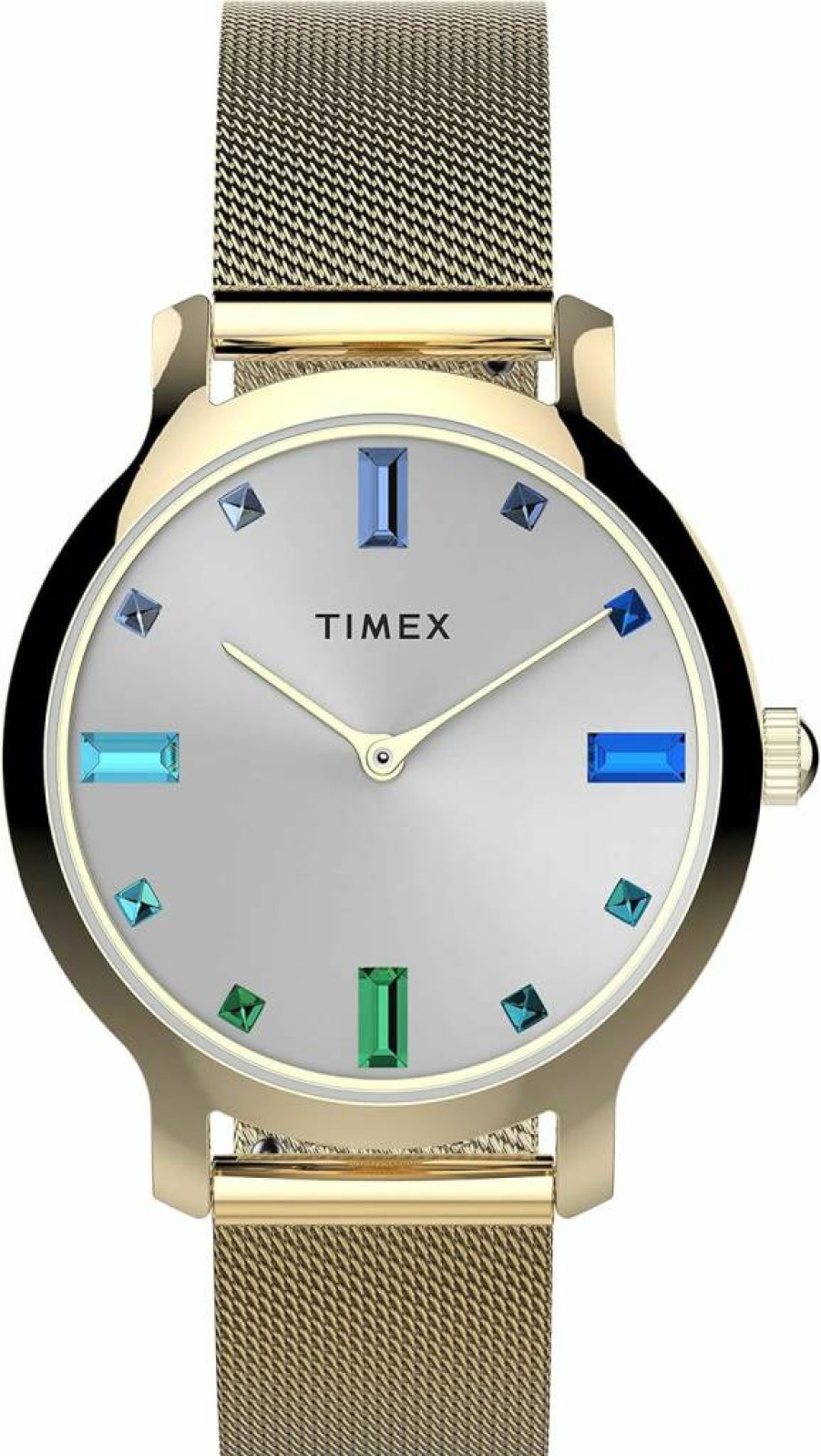 Timex Tw2U87000VQ Classic Dress Watch for Men - Slim Stainless Steel Case & Leather Strap