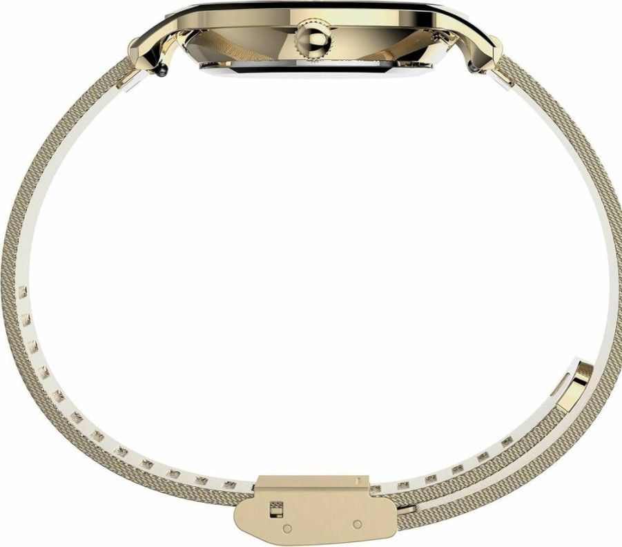 Timex Tw2U87000VQ Classic Dress Watch for Men - Slim Stainless Steel Case & Leather Strap