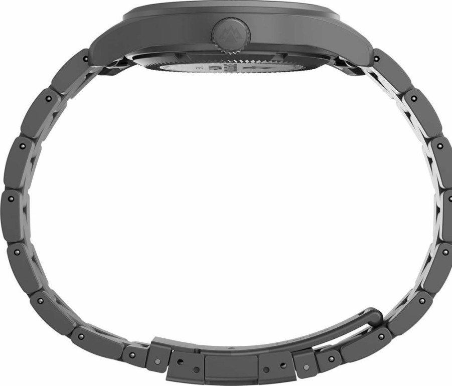 Timex Men's Expedition North Field Post Mechanical 38mm Black Dial Stainless Steel Watch with Black Bracelet