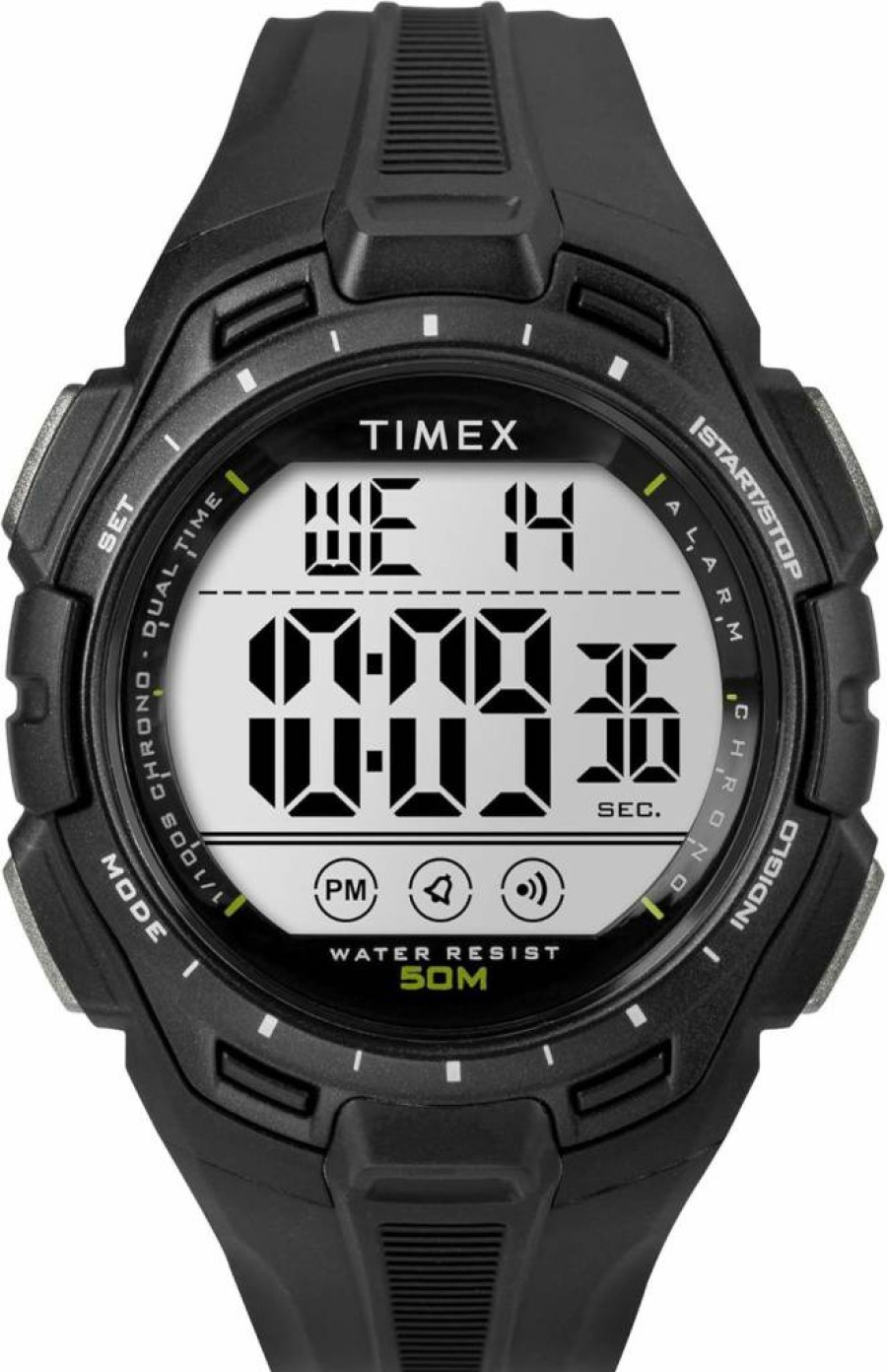 Timex Unisex Digital Watch 43mm - Water-Resistant Casual Wristwatch with Alarm & Stopwatch