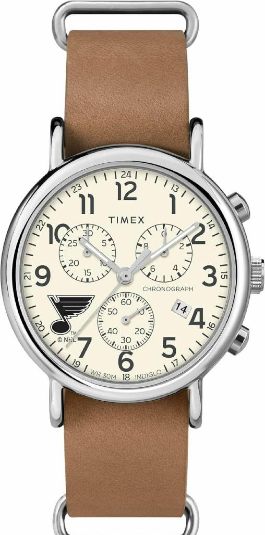 Timex Tribute Men's NHL Weekender Chronograph 40mm Quartz Watch with Leather Strap