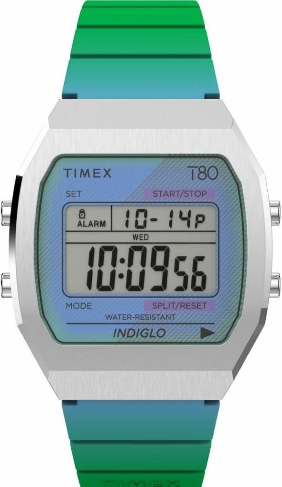 Timex T80 Unisex 36mm Stainless Steel Watch - Classic Digital Display, Water-Resistant, Durable Design