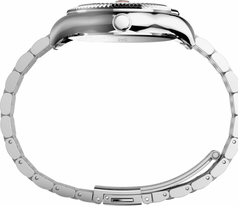 Timex Women's Legacy 34mm Two-Tone Silver-Tone Dial Watch with Bracelet