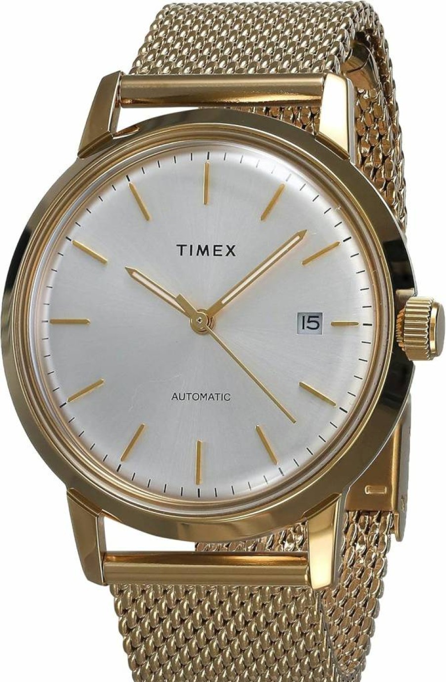 Timex Men's Marlin Automatic 40mm Stainless Steel Watch with Leather Strap