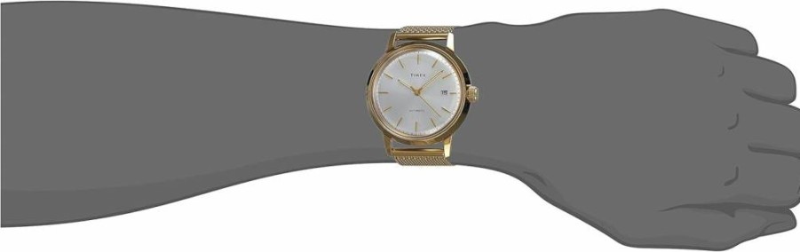 Timex Men's Marlin Automatic 40mm Stainless Steel Watch with Leather Strap