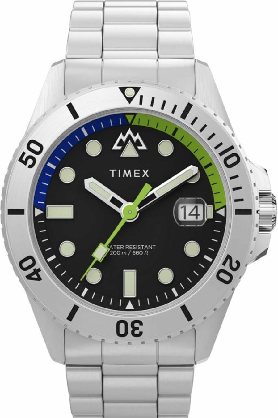 Timex Men's Expedition North Anchorage 43mm Black Dial Stainless Steel Watch with Black Strap