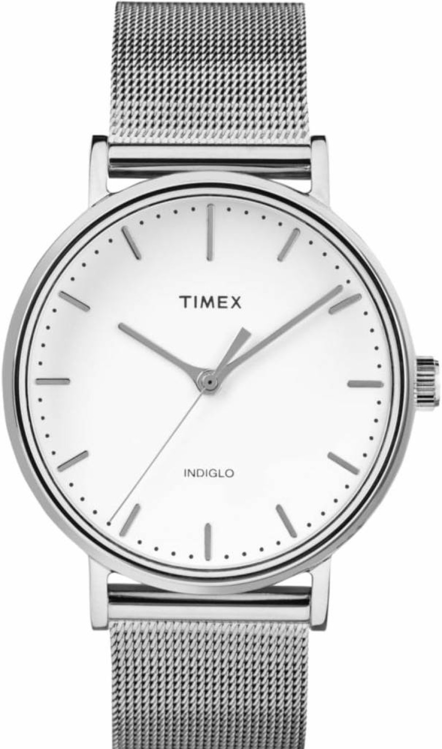 Timex Fairfield 37mm Silver-Tone Stainless Steel Mesh Watch with Cream Dial