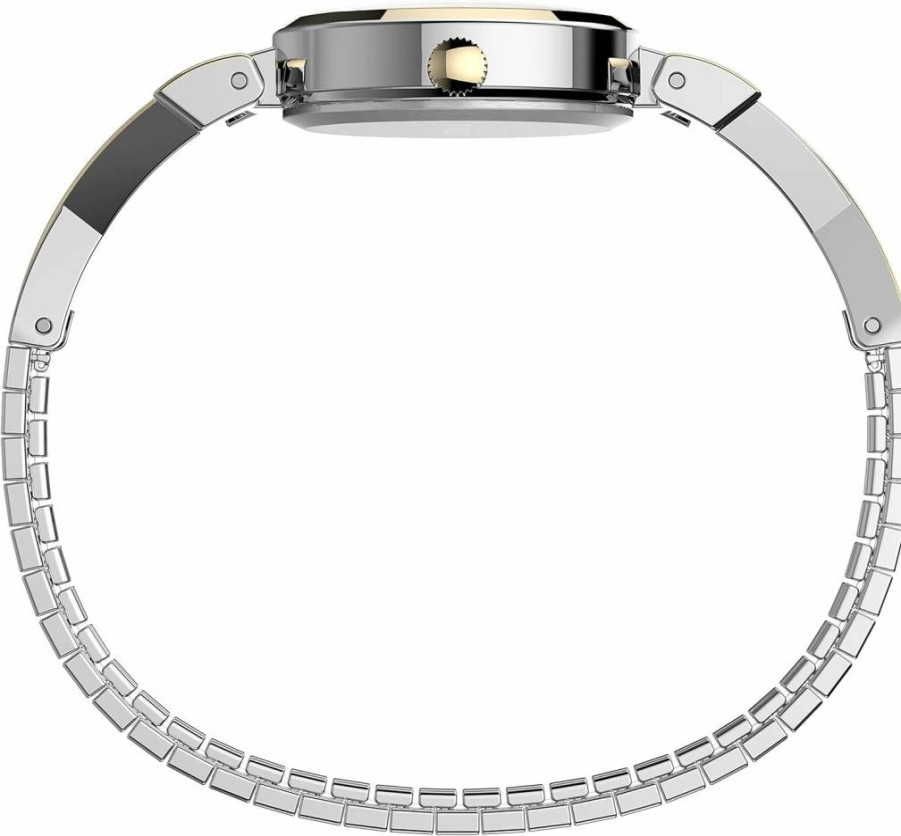 Timex Women's Stretch Bangle Dress Watch - 21mm Elegant Stainless Steel Bracelet Watch for Women