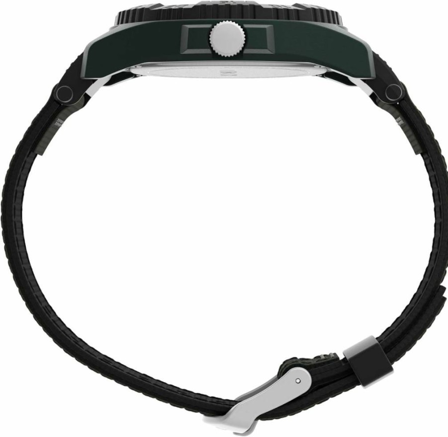 Timex Men's Expedition Acadia 42mm Green Analog Watch with Natural Dial and Green Strap