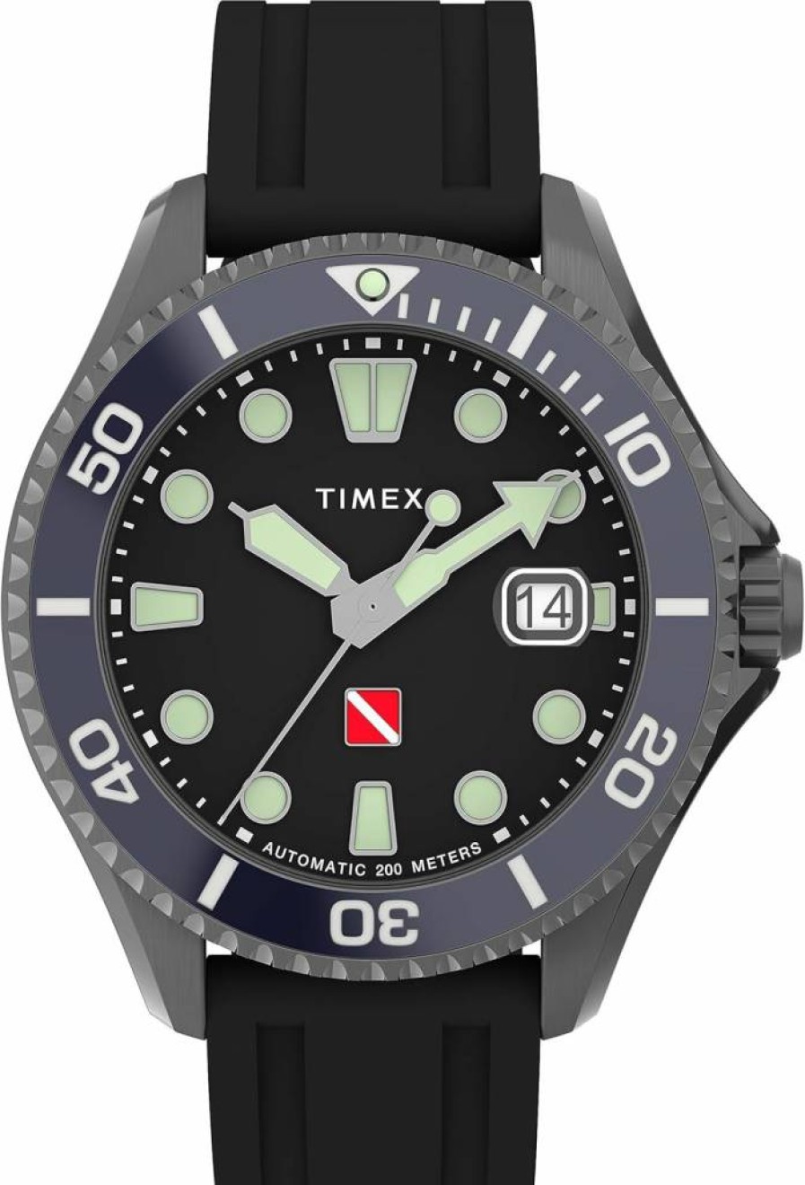 Timex Navi XL Automatic Dive Watch - 44mm Men's Stainless Steel Water-Resistant Wristwatch