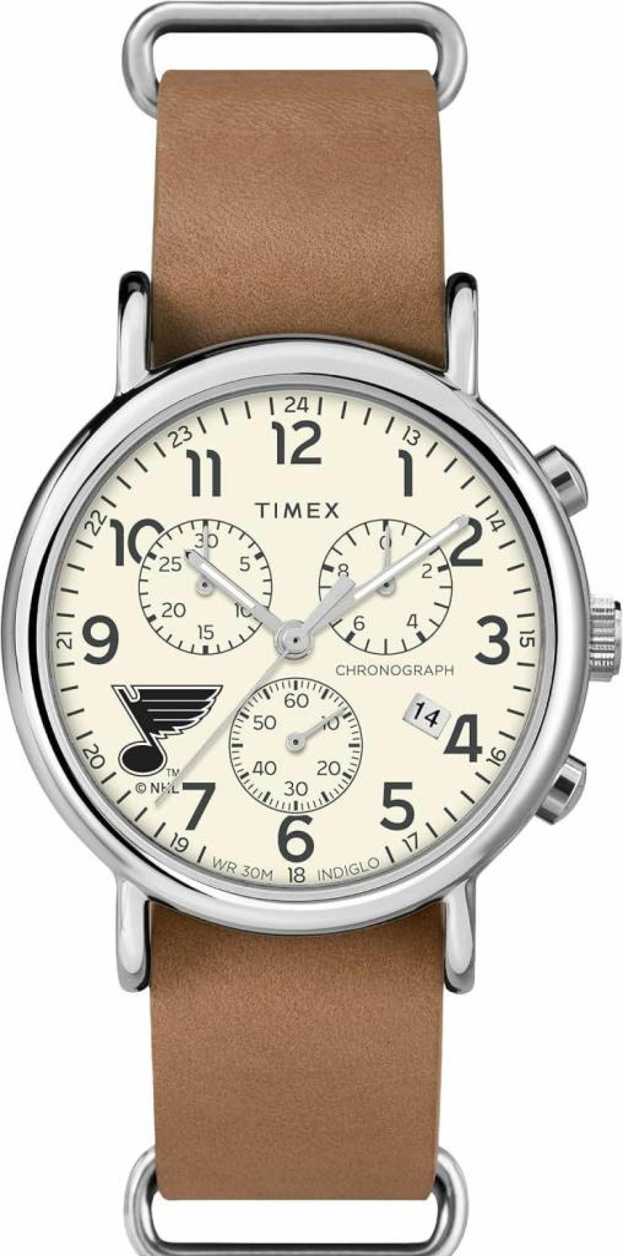 Timex Tribute Men's NHL Weekender Chronograph 40mm Quartz Watch with Leather Strap