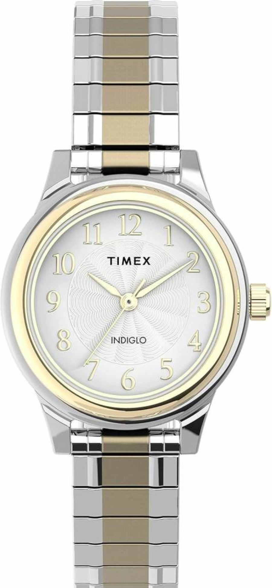 Timex Women's Classic 28mm Leather Expansion Band Watch with Silver-Tone Case