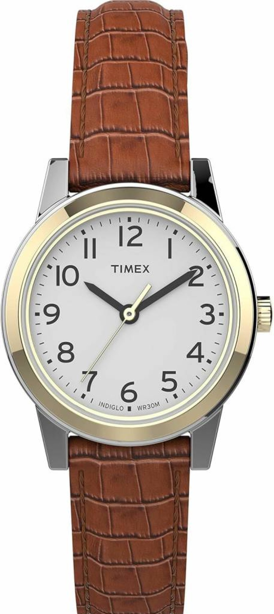 Timex Women's Essex Ave 25mm Leather Strap Watch with Silver-Tone Case