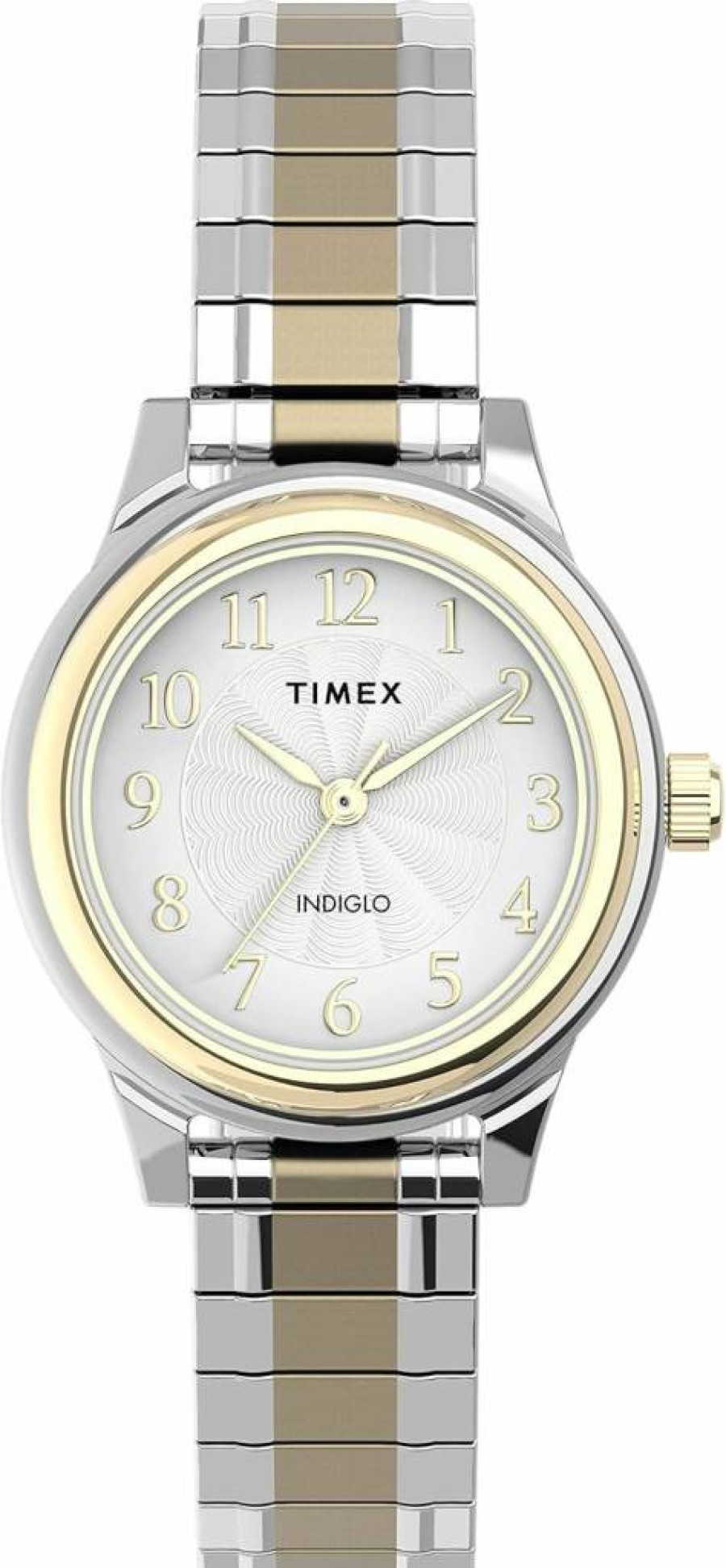 Timex Women's Classic 28mm Leather Expansion Band Watch with Stainless Steel Case