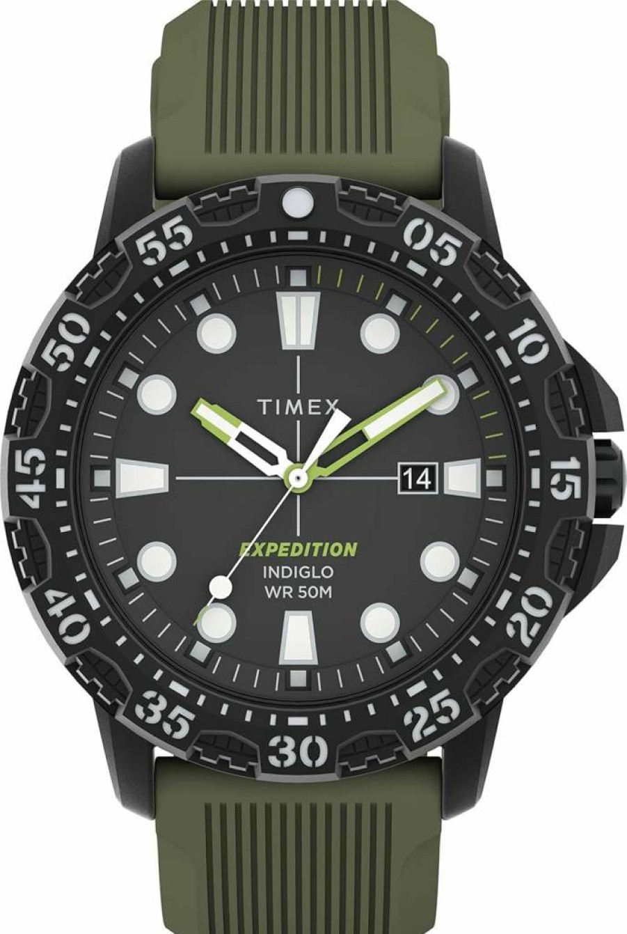Timex Men's Expedition Gallatin 44mm Stainless Steel Watch with Indiglo Light