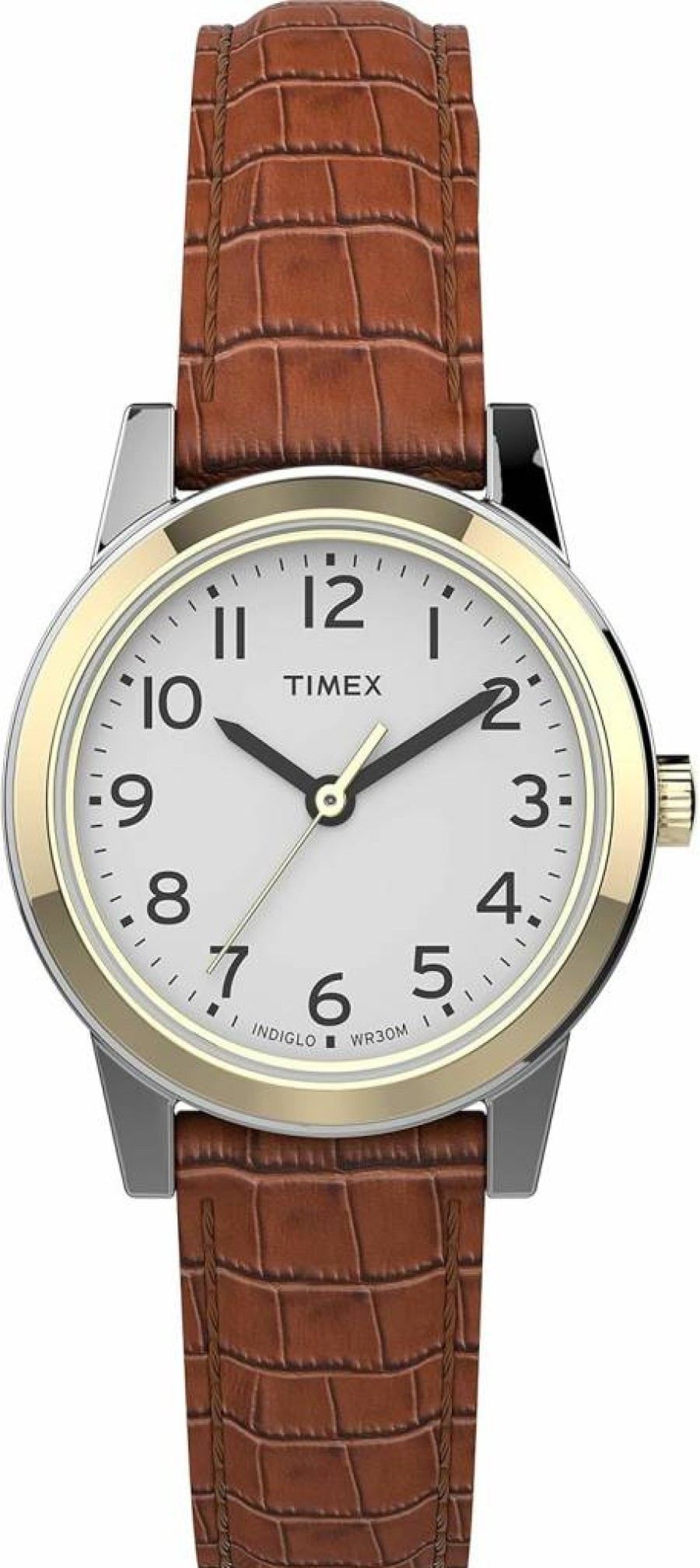 Timex Women's Essex Ave 25mm Leather Strap Watch with Silver-Tone Case