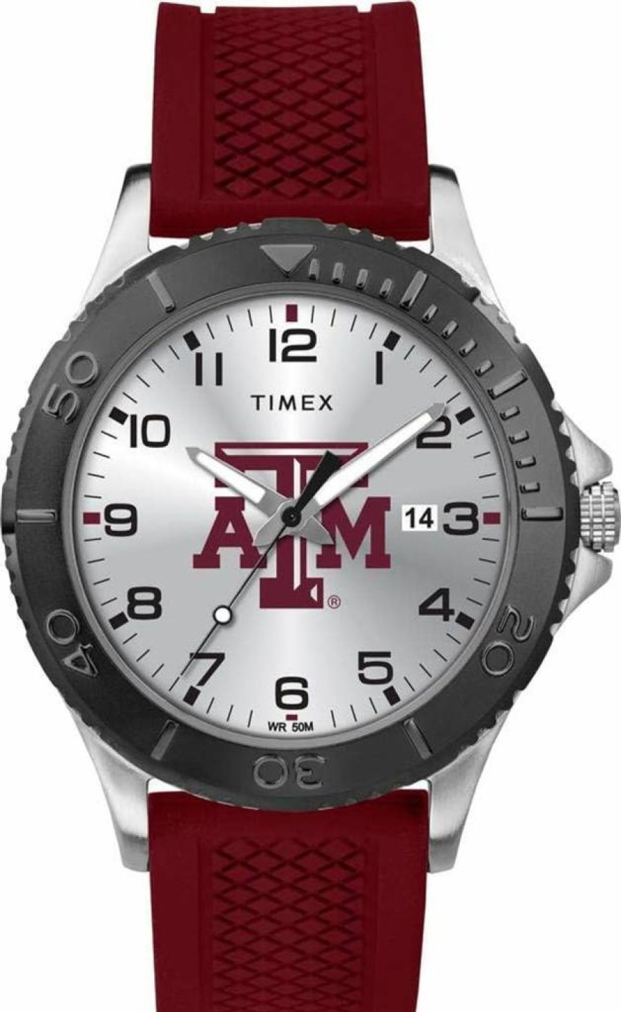 Timex Tribute Men's 42mm Texas A&M Aggies Crimson Silicone Strap Watch