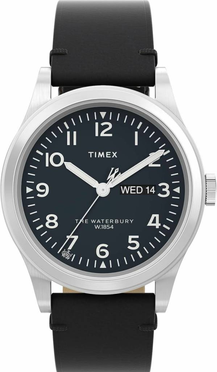 Timex Waterbury 39mm Men's Analog Watch - Stainless Steel Case, Day/Date Display, 100M Water Resistant, Durable Design