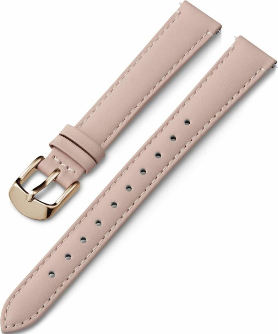 Timex Genuine Leather Watch Strap - 14mm Gray Leather with Rose Gold Buckle for Men & Women