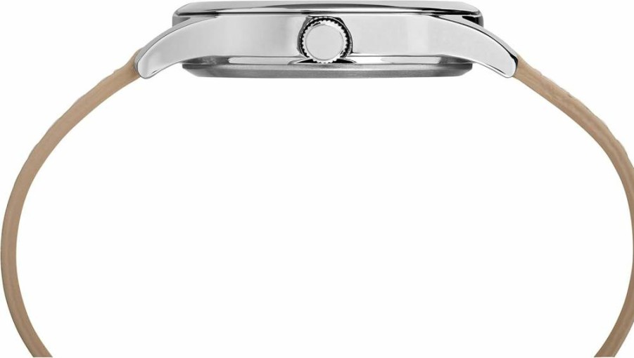 Timex Women's New England Sand Leather Strap Watch TW2R23200 with Silver-Tone Case
