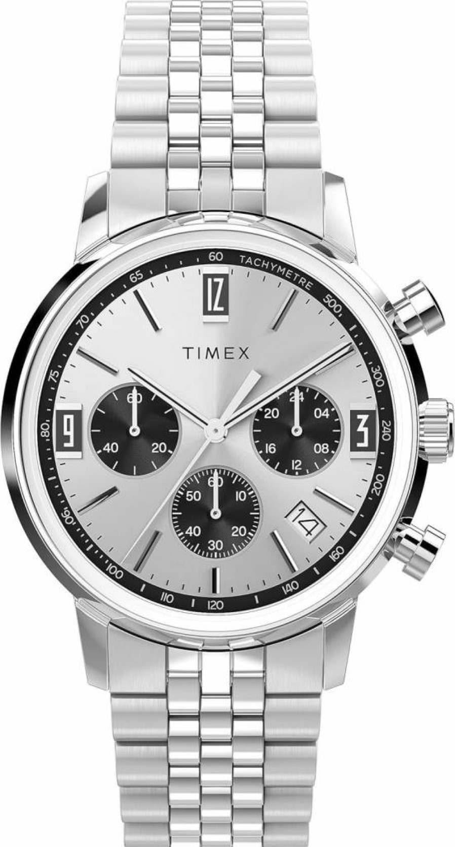 Timex Men's Marlin 40mm Stainless Steel Casual Watch with Leather Strap
