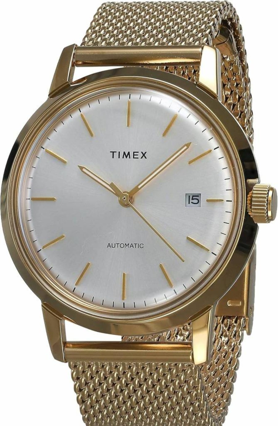 Timex Men's Marlin Automatic 40mm Stainless Steel Watch with Leather Strap