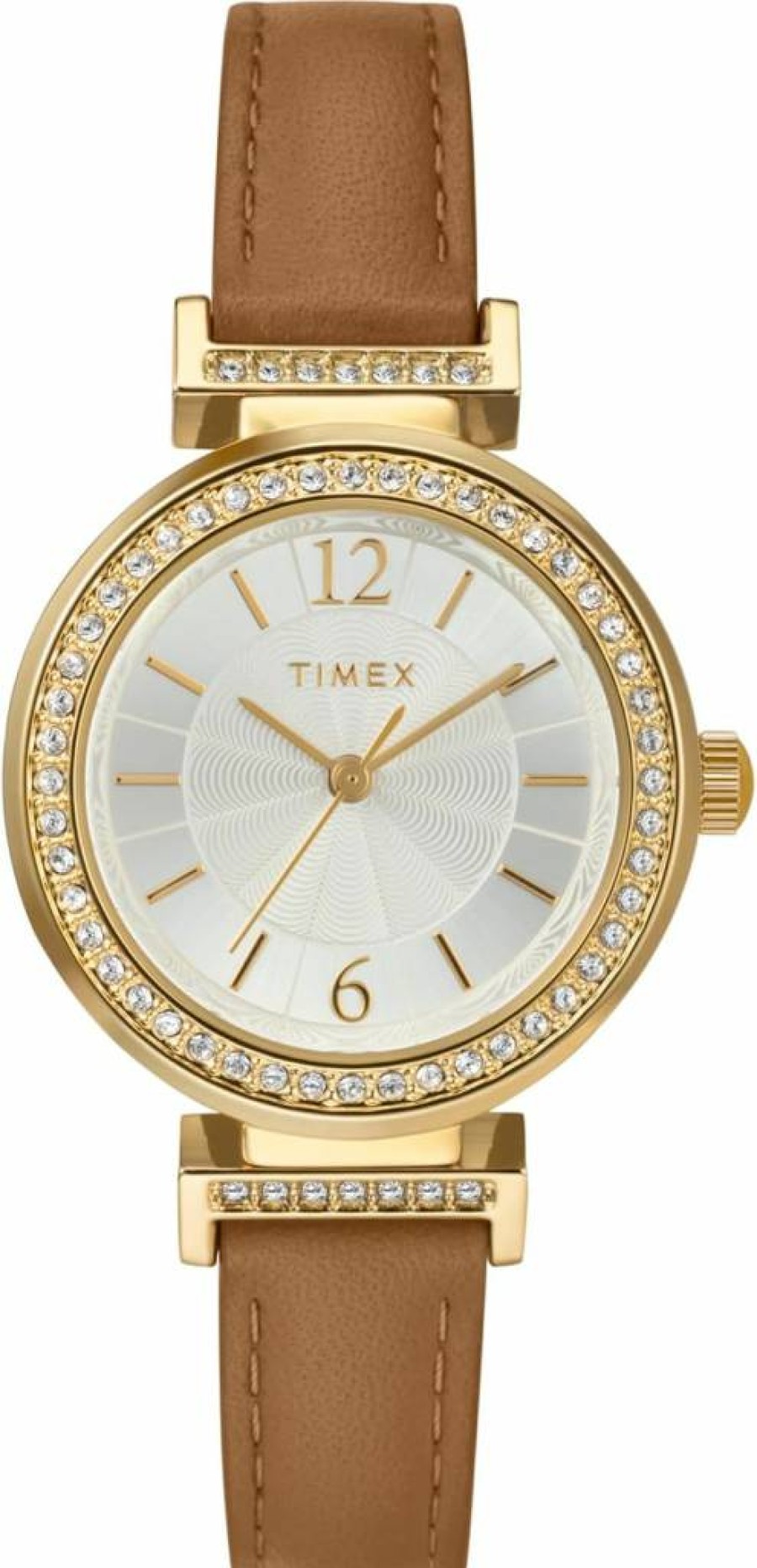 Timex Women's 31mm Gold-Tone Dress Watch with Black Strap & Silver-Tone Dial