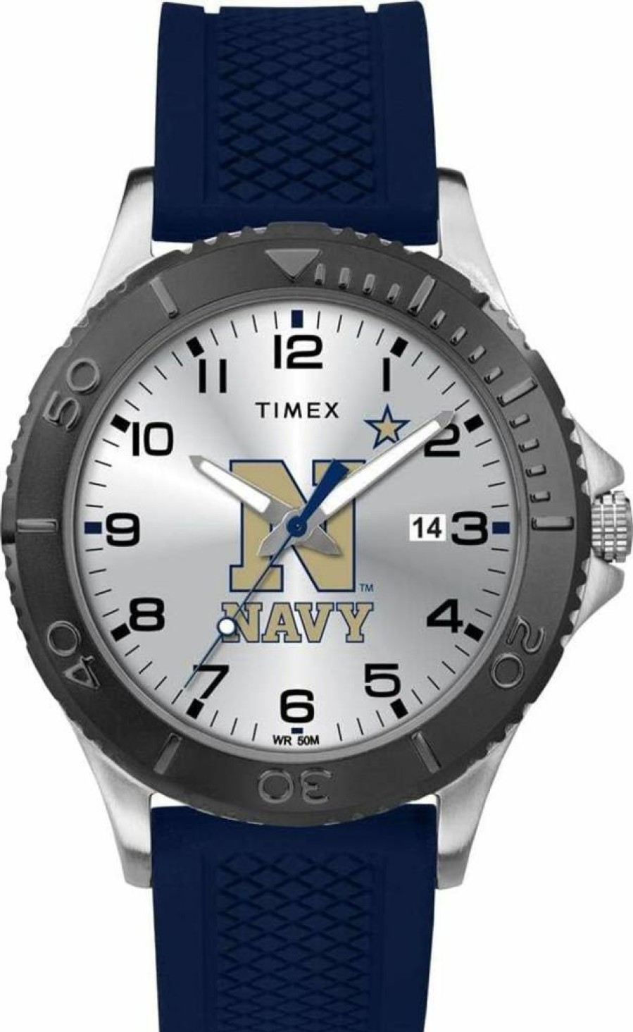 Timex Tribute Men's 42mm Navy Midshipmen Collegiate Watch with Navy Silicone Strap