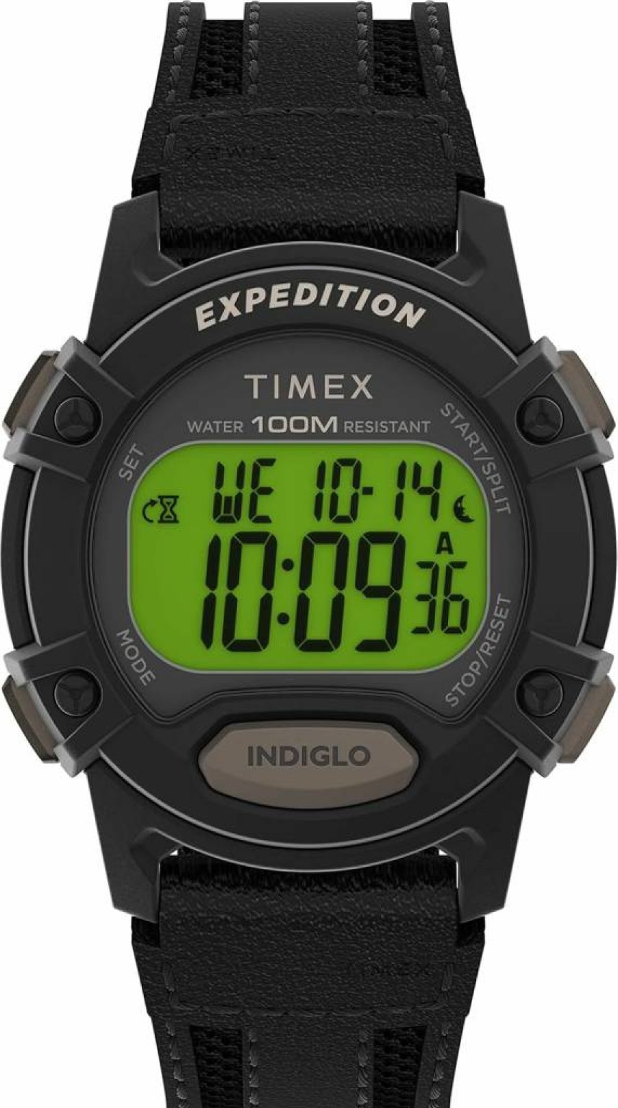 Timex Men's Expedition Digital Watch - 41mm Black Case with Black Strap, Water-Resistant, LED Display, Outdoor Sports Watch