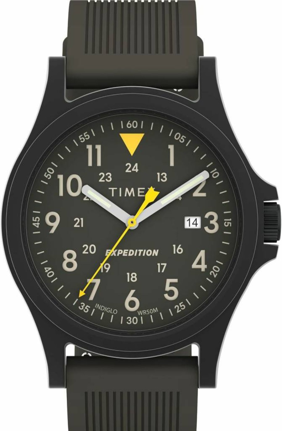 Timex Men's Expedition Acadia 40mm Gunmetal Watch with Green Dial and Black Case