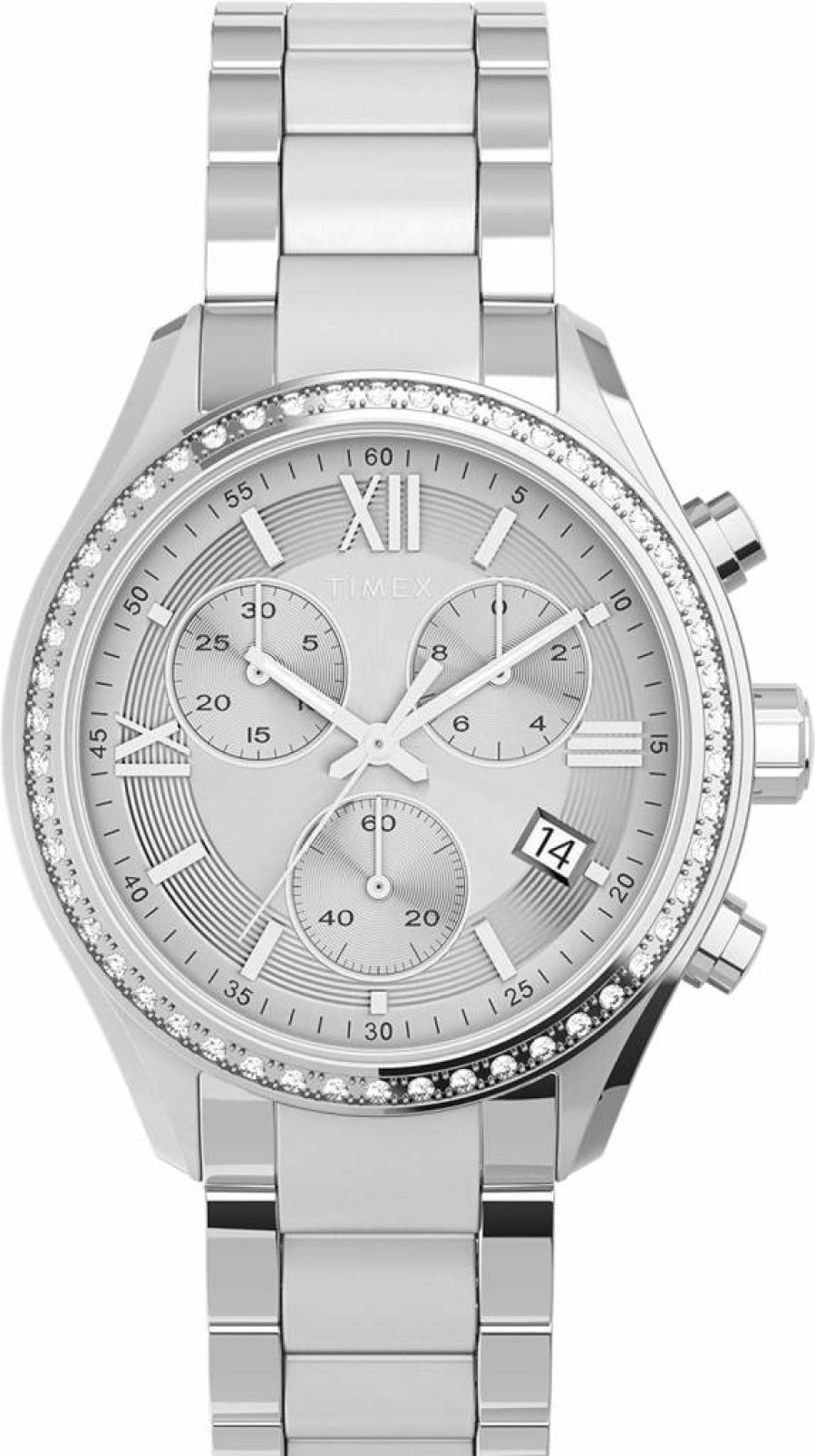 Timex Women's 38mm Chronograph Watch - Classic Stainless Steel Casual Timepiece