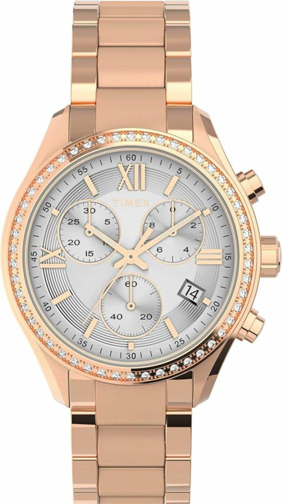 Timex Women's 38mm Chronograph Watch - Classic Stainless Steel Casual Timepiece